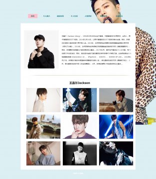 王嘉尔 明星人物介绍主题html源码